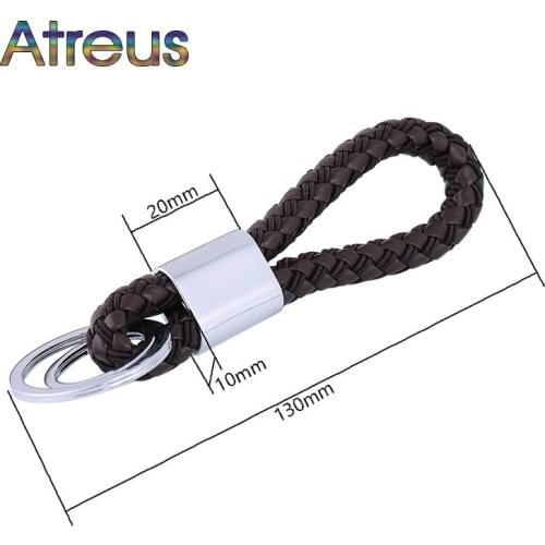 1pcs Car-styling PU key ring keychain chain for Peugeot 307 206 407 Citroen C4 C5 Honda Civic Accord CRV Lada Vesta Accessories