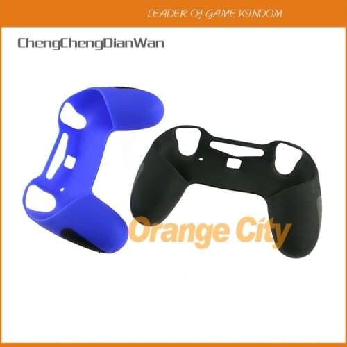 ChengChengDianWan 10pcs/lot Soft Silicone Rubber Case Thicker Skin Protective Cover dual color silicone case for PS4 Controller