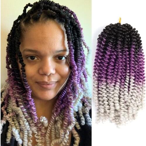 DAIRESS Nubian Spring Twist Hair Crochet Braids Ombre Braiding Hair 8" Synthetic Hair Extensions Fluffy Passion Twist Hair