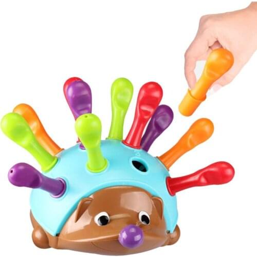 Children Insert Hedgehog Puzzle Toy Montessori Building Model Concentration Training Hand-eye Coordination Baby Educational Toy
