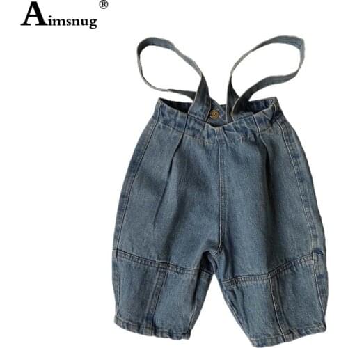 Unisex Boys Girls Demin Suspending Jumpsuits European Style 2021 Kids Demin Clothes Children Fashion Jean Bodysuits Streetwear