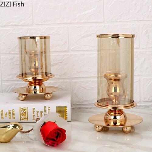 European Style Metal Plating Candle Holder Romantic Candlelight Dinner Table Decor Modern Wedding Decoration Table Centerpieces