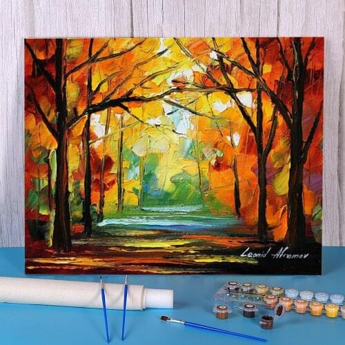 Deep In The Woods DIY Painting By Numbers Complete Kit Acrylic Paints 40*50 Boards By Numbers Home Decoration Crafts For Art