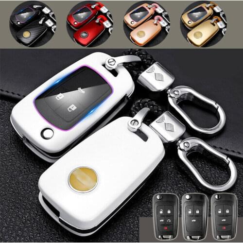 Carbon Car Key Case For Chevrolet Cruze Traverse Spark Sonic Malibu Impala Equinox Camaro Keychain Bag Remote Fob Protect Cover