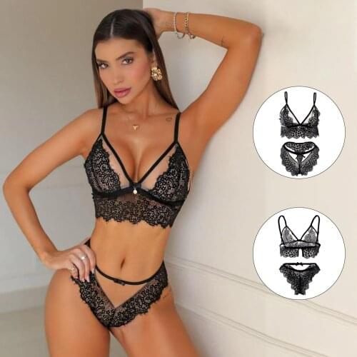 Lace Sexy Lingerie Bra Set Sexy Lingerie Net Yarn Perspective Breathable And Washable Sexy Costume Outfit For Women