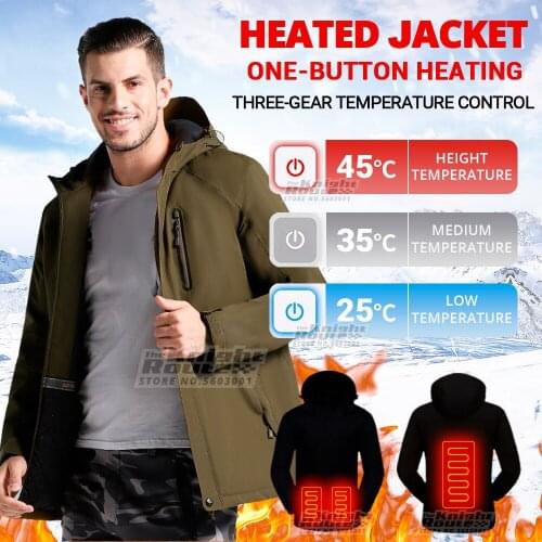 Heated Jacket USB Heated Vest Winter Mens Jacket Thermal Outerwear Warm Jacket Naturehike Hunting Fishing Ski Clothing