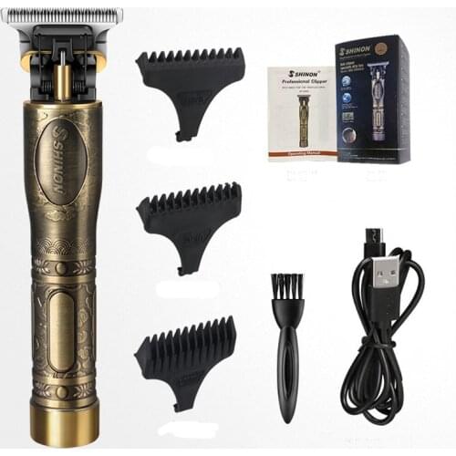 Cordless electric hair trimmer rechargeable hair clipper haircut machine beard trimmer hair cutter oil head white engraving