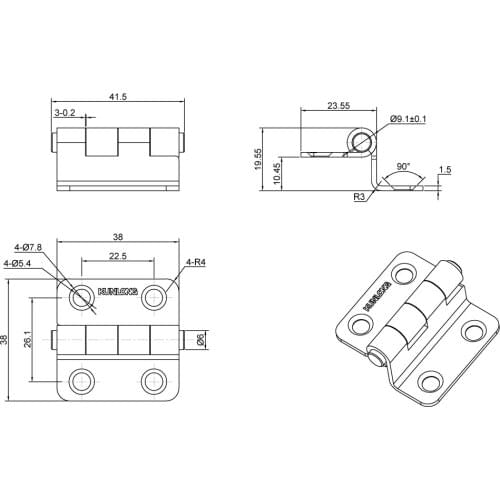Marine Stainless Steel Boat Hinges/Door Cabinet Hinges 1.5 x 1.5 inch Polished