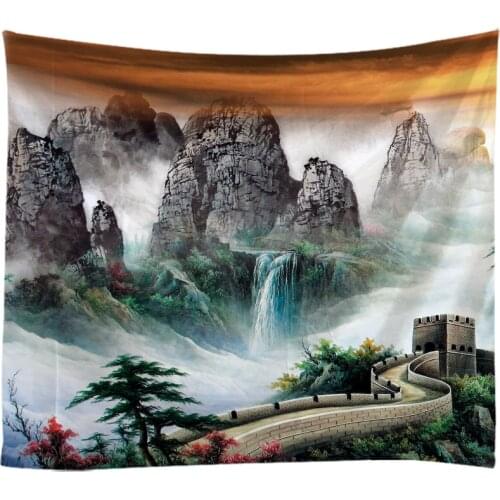 Natural Landscape The Great Wall Tapestry Wall Hanging Cloth Bed Spread Beach Towel Table Cloth YogaMat House Decoration