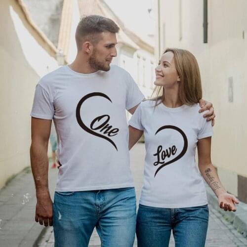 One Love Printing Ccouple Clothes Plus Size S-5xl Loose Crew Neck T Shirt for Women Summer Clothing Tops Mujuer Camisetas
