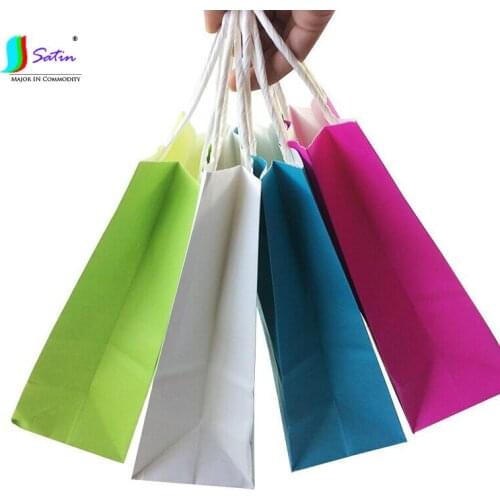 Wholesale Solid Colorful Gift Pack Bag,Home Baby Doll Clothes Candy Decorate Ornaments Take In Kraft Paper Bag 50pcs G0007L