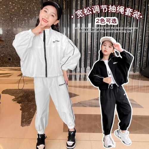Autumn New Sports Style Fashion Girls Sets Comfortable Loose Adjustable Children Sets Long Sleeve Sport Suit Girls Clothes