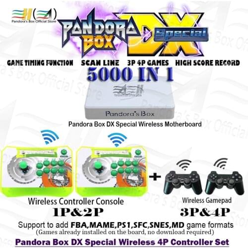 Pandora Box DX Special Version 5000 in 1 4 Players Wirelss Controller Set Wireless Console gamepads Save game 3D Mortal Kombat