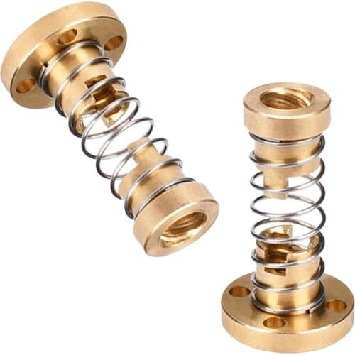 T8 Anti Backlash Spring Loaded Nut Elimination Gap Nut For 2MM 4MM 8MM Threaded Rod Lead Screws DIY 3D Printer Parts