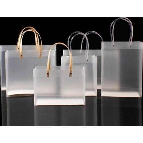 PVC plastic Matte bustine trasparenti confezioni shopping cosmetic packaging bags wedding baby shower gift bag bolsitas de papel