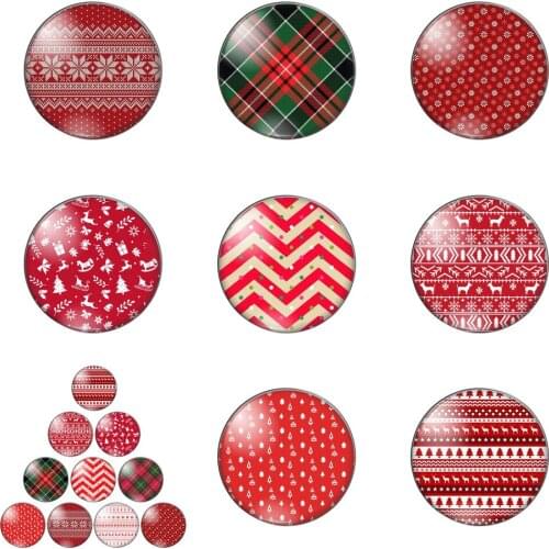 Christmas Poinsettia Different Round Photo Glass Cabochon Demo Flat Back Making Findings Handmade DIY Accessories