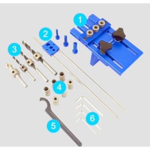 Woodworking Joinery High Precision Dowel Jigs Kit 3 in 1 Drilling locator 08450 drilling guide kit Woodworking DIY tools