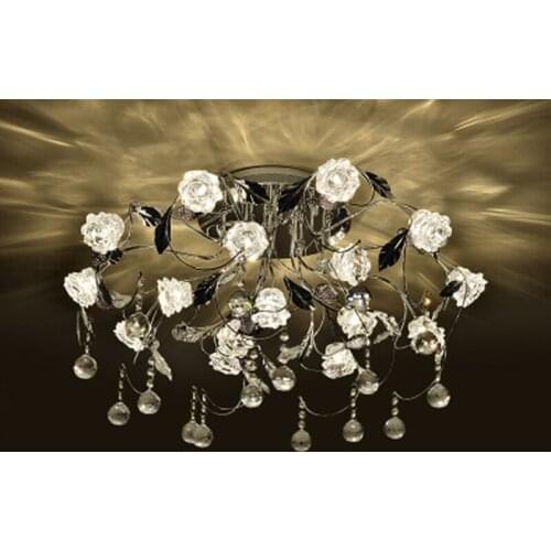 Led bedroom ceiling lamp personalized creative atmosphere lighting fixture European style restaurant modern simple crystal lamp