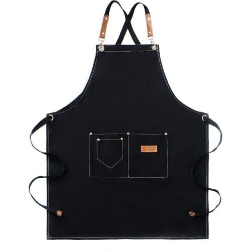 Canvas Apron Logo Custom Barista Flower Shop Hairdresser Hair Stylist Florist Restaurant Bar Work Clothes Gowns