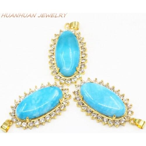 Unique Natural Blue Chalcedony Stone Jades Lucky Amulet Chain Pendant Necklace For Women Men pendants 24x42mm Jewelry B3312