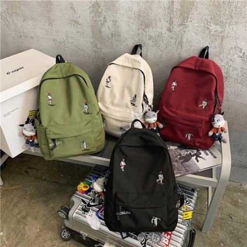 Summer Large Capacity Fashion Women Backpack Harajuku Style Nylon Waterproof Travel Bag Lightweight Student Schoolbag 2021