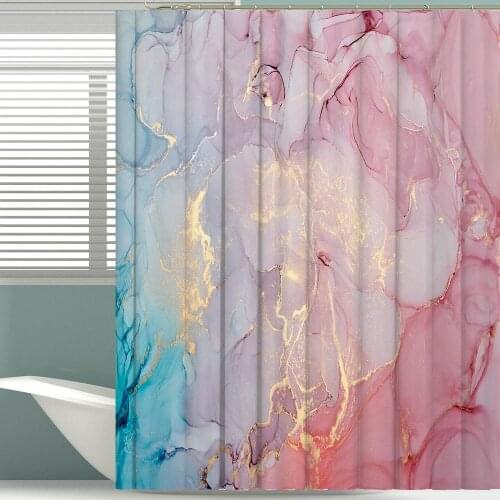 Abstract Shower Curtains Bathroom Luxury Marble Texture Polyester Washable Geometric Decor Waterproof Bath Curtain