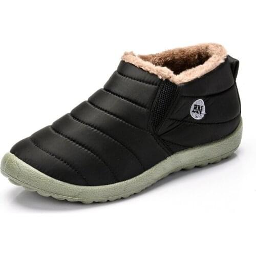 Snow Boots Women Shoes Warm Plush Fur Ankle Boots Winter Female Slip On Flat Casual Shoes Waterproof Ultralight Footwear