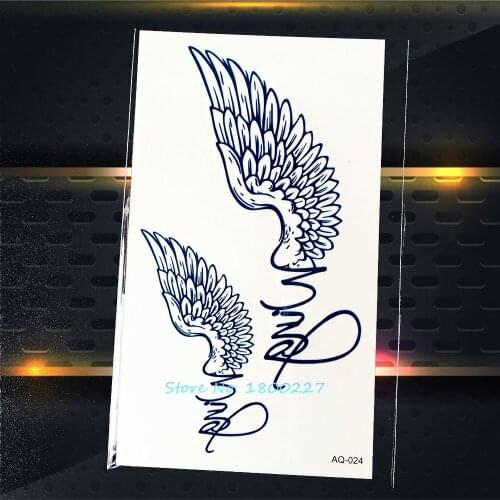 1PC Fairy Angel Wings Temporary Tattoo Blue Color PAQ-024 Sexy Girl Makeup Party Tatto Feather Design Kids Body Art Arm Shoulder