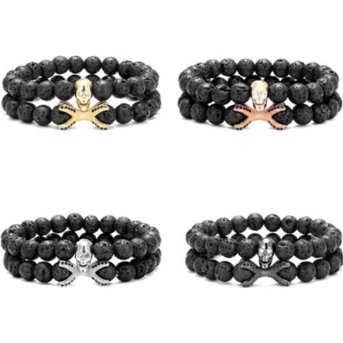 2pcs/lot 8mm warrior helmet ball gold silver copper cz zircon cubic zirconia beads Yoga Bracelet elastic Stone Bangles sf4v