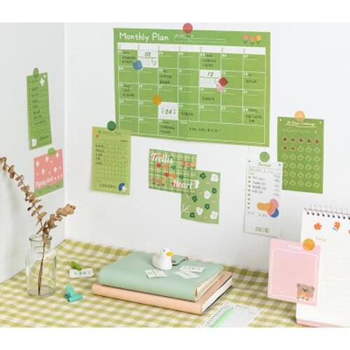 42Pcs/set Creative Paper Wall Calendar Month Planner Weekly Plan Number Label Washi Sticker DIY Scrapbooking Stationery Sticker