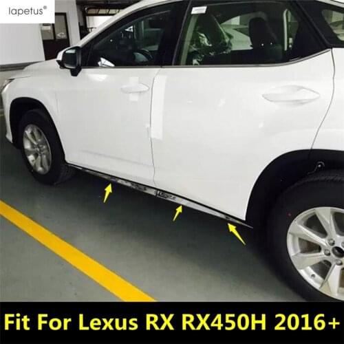 Lapetus Accessories Fit For Lexus RX RX450H 2016 - 2020 Chrome Door Body Molding Plate Bezel Decoration Cover Kit Trim