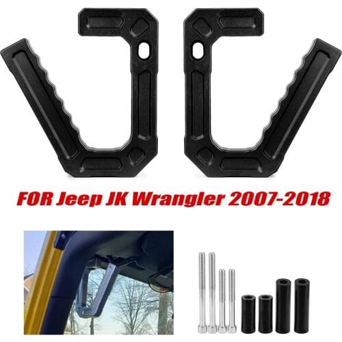 Aluminum Front Grab Handles Grip Bar for Jeep JK Wrangler 07-18 Sport Sahara Rubicon 2/4 Door One Pair