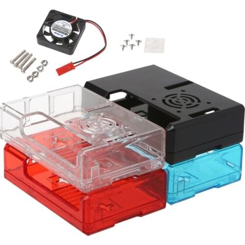ANENG ABS Case Clear Box Shell Cover With RPI CPU Cooling Fan For Raspberry Pi 2 / 3