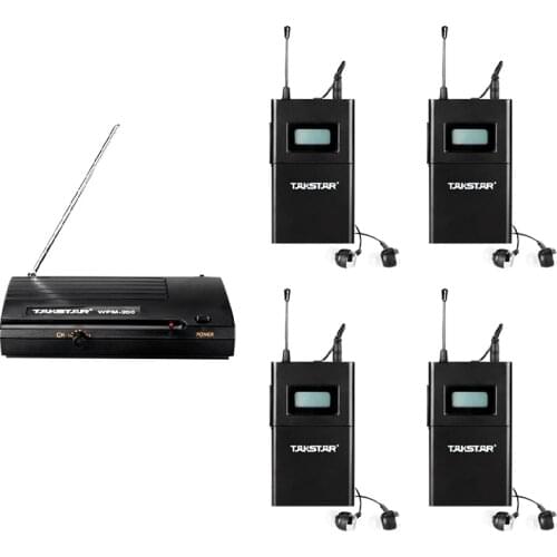Takstar wpm-200/wpm200 UHF Frequency Band Stereo Wireless Headset Stage monitors Wireless System 1 Transmitter+4 Receivers
