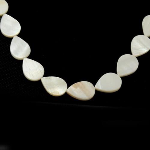 Hot Sale 13*18mm Teardrop Natural freshwater Shell Beads White MOP Beads for Jewelry & DIY Craft BTA055-01WH