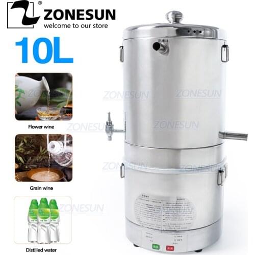 ZONESUN 10L Home brewed distiller Wine Distiller For Flower Grains Fruit Wine Alcohol Home Wine Making Machine Food Equipment