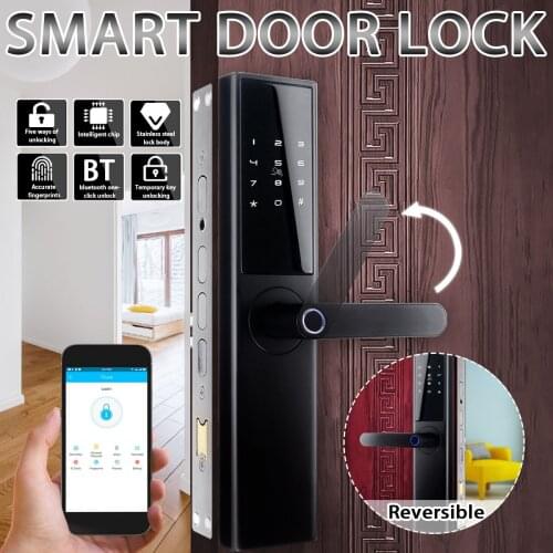 Wifi Door Lock With bluetooth Password Card APP Key Unlocking 5 Ways Smart Fingerprint Door Lock Security Intelligent Electronic