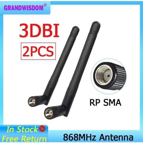 2pcs 868MHz 915MHz Antenna 3dbi RP-SMA Connector GSM 915 MHz 868 MHz antena outdoor signal repeater antenne waterproof Lorawan