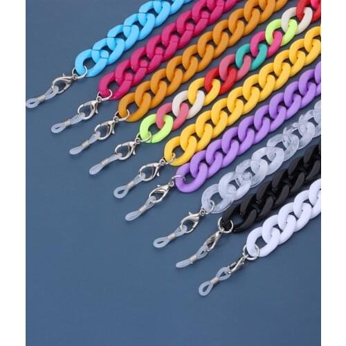 Hot Acrylic Mask Glasses Chain Holder Chic Fashion New Women Reading Glasses Hanging Neck Chain Lanyard Strap