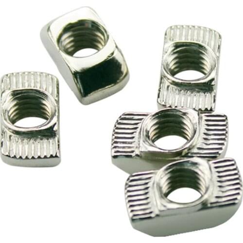 M3 M4 M5 10*6 mm for 20 Series Slot T nut Sliding T Nut Hammer Drop In Nut Fasten Connector 2020 Aluminum Extrusions