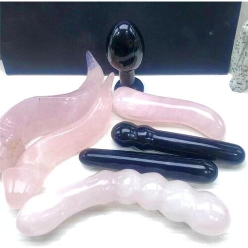 Natural Quartz Crystal Massage Wand Rose Quartz Massage Wand Large Healing Crystal Stone Yoni Massage Stick As Women Gift