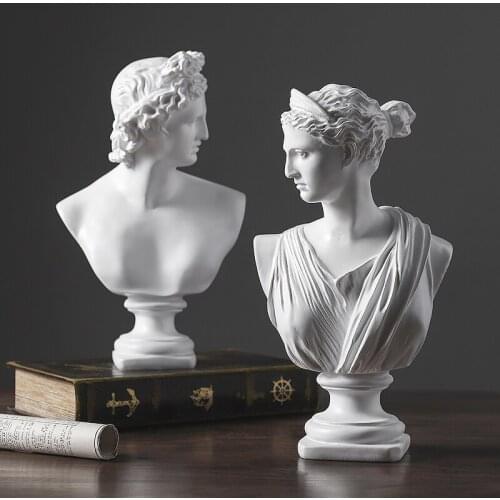 Mini Resin Plaster Statue Retro Small Avatar Sketch Practice Ancient Greek Roman Mythology Figure Model Crafts Home Decoration