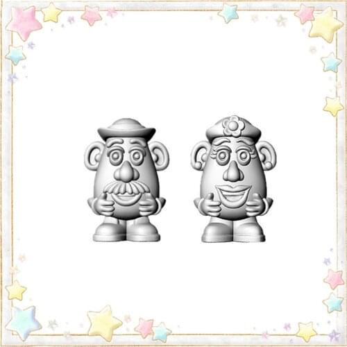 Mistletoe 925 Sterling Silver Cartoon French fries potato Couple Charm Bead European Jewelry