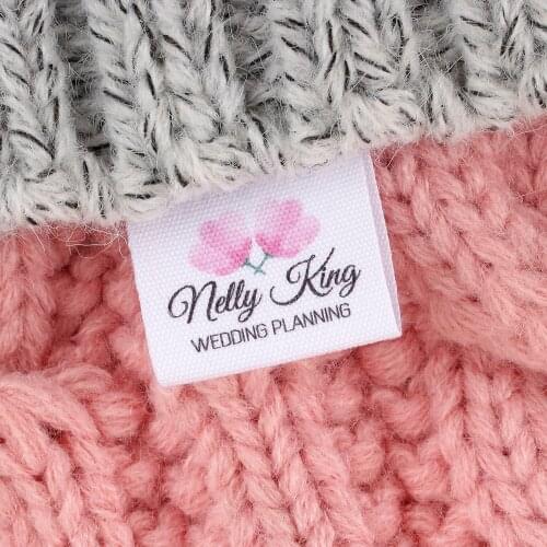 Personalised Handmade Vintage Flower 25mm End Fold Cotton Fabric Sewing Label Tag//Sewing Knitting, Fold Garment Tags (MD2050)