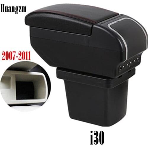 Armrest For Hyundai Elantra Touring i30 i30cw 2007-2011 Dual layer Leather Central Store Content box with cup holder ashtray USB