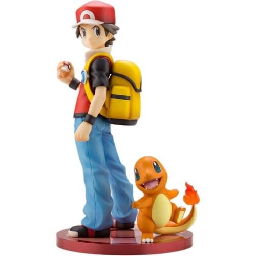 Pokemon Ash Ketchum Red Charmander 1/8 Pokemon Figures Model Cartoon Action Anime Toys Gifts for Children