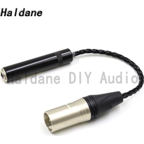 Haldane HIFI 7N Silver Plated 4pin XLR Balanced Male to 1/4 6.35mm TRS Female Audio Adapter Cable XLR to 6.5 Connector DIY Black