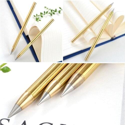 Retro Brass Inkless Pen Pure Brass Metal No-ink Pen Copper 1PCS Pencil Stylus Outdoor Travel Everlasting Gift Pen M1K9