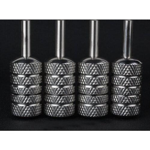 Tattoo Grip Stainless Steel 25mm Self-locking with Back Stem Handle Grip Body Art Permanent Makeup for Tattoo Needle Machine Gun