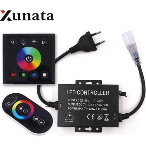 Touch Remote Controller Dimmer RF 1000W US 110V 1500W EU AU UK 220V For 5050 2835 LED Strip Neon Light